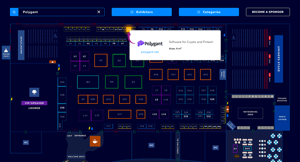 Расположение Polygant на форуме Blockchain Life