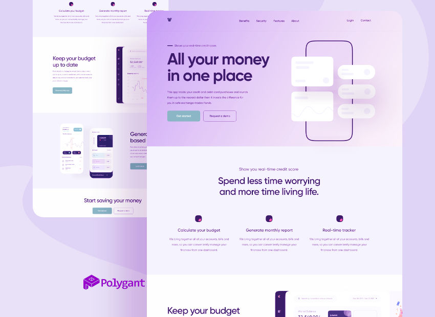 Landing page for a mobile app